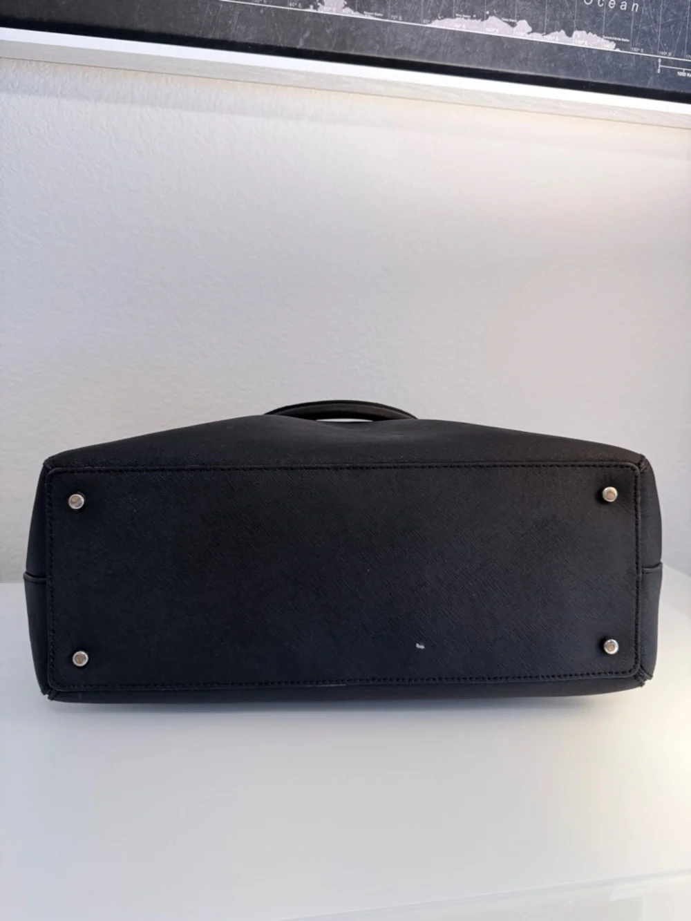 kate spade Black Saffiano Dome Satchel with Removable Strap